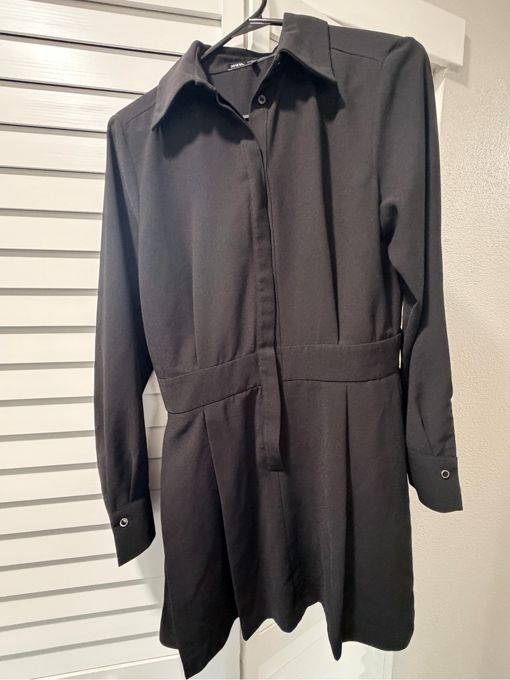Zara Black Collared Shirt Dress